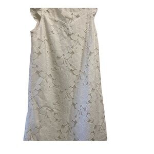 Monteau white eyelet summer dress with ruffles sleeveless size small